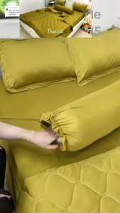 bộ chăn ga thun Hàn Quốc mịn mát bộ ga thun chăn ga thun màu hèTình Lê house