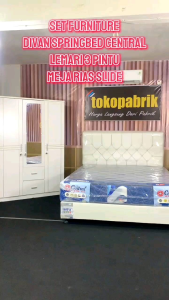 Set Kamar Paket Lamaran Divan Springbed Central Lemari Pakaian dan Meja Rias
