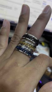 Bayar di tempat cincin pria wanita rantai punk tampan
