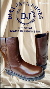 sepatu boot safeti pria model simple dan tredy full kulit