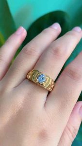 CINCIN EMAS XECEN PERMATA LAPIS EMAS ANTI LUNTUR
