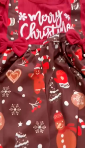 (พร้อมส่ง)ชุดคริสมาสเด็ก เดรสซานต้าครอส น่ารัก (1-6ขวบ)