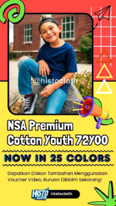 Kaos Polos Anak New States Apparel (NSA) Premium Cotton Youth 72Y00 Lengan Pendek