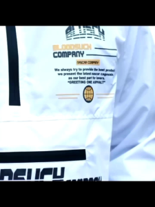 Jaket Cagoule Pria Hitam Putih Bloodsuck
