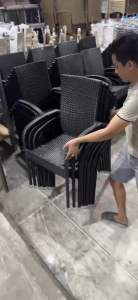 Bàn ghế mây nhựa thư giãn sân vườn giá xưởng