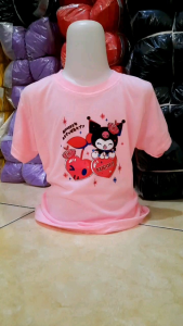 Kaos anak cewek / t-shirt anak perempuan kuromi motif lucu 2-10thn