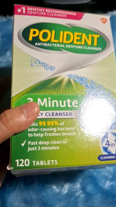 Polident 3-Minute / overnight whitening Anti -Bacterial Denture Cleanser