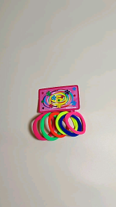 karet rambut donat pelangi isi 6pcs / bungkus