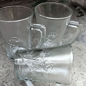 3pcs gelas kopi/gelas gagang/gelas kopi bahan kaca