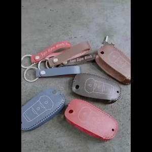 Bao da móc khoá bọc ốp chìa khóa xe ô tô Ford Ranger XL XLS da bò nhiều màu khâu thủ công