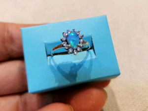 DaVee | 925silver zircon ring gold plated ring Imitation gemstone ring crystal opal ring