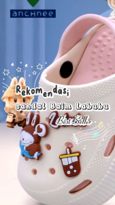 SANDAL LABUBU WANITA TINGGI MOTIF JIBBITZ (24-35) 906 SENDAL BAIM LABUBU ZIBBITZ FUJI KARAKTER TERBARU