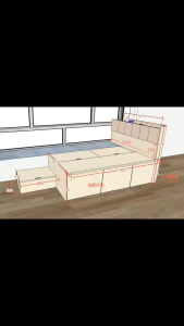 Bay window room storage bed frame customize singapore/condo/window bay storage bed frame customize
