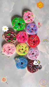 Móc Khoá Bánh Donut Kẽm Nhung Cute - HandMade - Phụ Kiện.