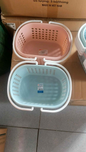 Rổ nhựa 2 quai sách KT 26x20x12.5cm hàng Cao cấp việt nhật
