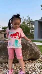 ชุดเชตเสื้อ+กางเกง ผ้านิ่มเด้ง หนานุ่ม ใส่สบาย ลายเจ้าหญิง