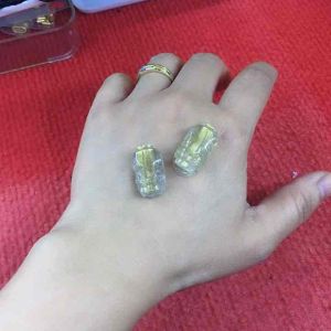 ( tặng dây )Mặt dây chuyền đeo cổ Tì Hưu đá TA tóc vàng kích thước 16-2 cm