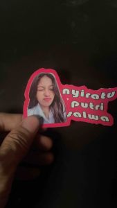 Stiker Foto dan Nama Bentuk Custom