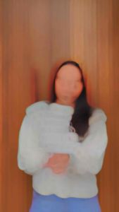 Baila Knit Sweater Rajut Motif Garis Lengan Balon Wanita Terbaru Setrip