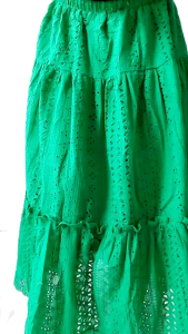 9822 GILARDIA EMBROIDERY TIERED SKIRT KATBOL KATUN BOLONG KATUN BORDIR ROK MEKAR LINGKARAN TRENDY FASHION IMPORT BANGKOK KEKINIAN VIRAL