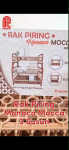 Pasific Rak plastik 3 susun Monaco / Rak gelas piring