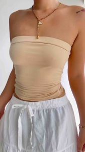 Rana Double Lining Tube Top Shirt - Black Womens Blouse with Unique Design for Everyday Wear - Womenswear Comfort Cotton
