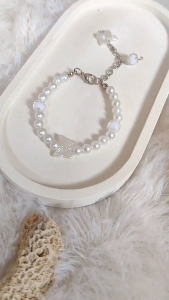 Gelang Manik Mutiara Transparan & Kupu-Kupu Viral