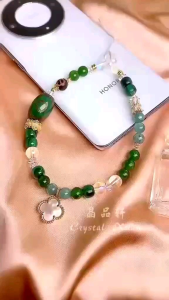 [MY🇲🇾 Ready Stock] 📱✨金钱勾天珠 + 一眼靠山天珠 + 孔雀石 + 透辉石 + 蓝绿晶 + 白水晶 + 彩虹泡泡珠 手机链 ｜聚财连连 ✦ 事业顺畅 ✦ 守护随身 ✦ 提升好运气｜