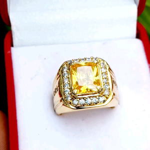 CINCIN BATU YELLOW TOPAS KOTAK CUTTING MINIMALIS