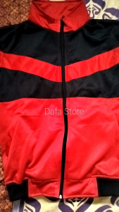 JAKET TRACKTOP TERBARU KEREN KOMBINASI MERAH VIRAL SANTAI Size S M L XL 3XL
