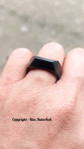 Cincin Batu Giok Black Jade Aceh Original Asli Aceh Cutting Piramida