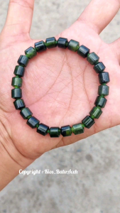 Gelang Batu Giok Black Jade Original Asli Aceh Tabung Cutting Full Tembus