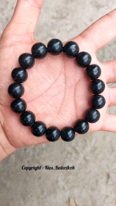 Gelang Batu Giok Black Jade Original Asli Aceh Bulat Size 14