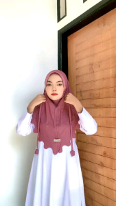 Hijab Instan Tali Lasercut Premium/Bergo Harian Instan Widia Pet Sabit