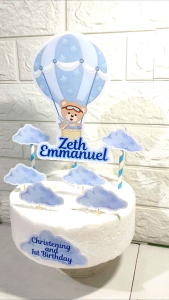 Big Bear with Honey Cake Topper (High-quality Personalize Ready-to-use)