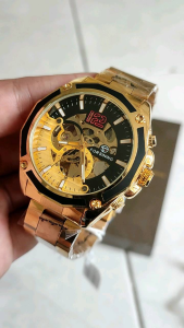 JAM TANGAN FORSINING 8207 GOLD ORIGINAL MEKANIK TANPA BATERAI FULL STAINLESS