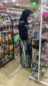 DASTER | DRESS RAYON KOMBINASI POLOS & MOTIF / MIDI DRESS WANITA KEKINIAN BUSUI RESLETING DEPAN