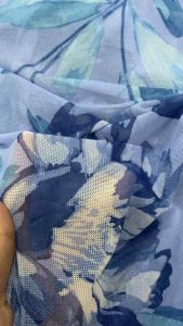 Vải Thun Lưới dai hoạ tiết hoa màu Xanh biển (khổ1m6)dày vừa mềm rũ co dãn 4 chiều_may đầm váyáo kiểuchân váysét thiết kế...thời trang