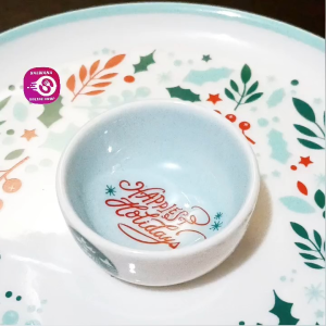 STARBUCKS KOREA WINTER HOLIDAY COLLECTION MICROWAVABLE CERAMIC CHIP AND DIP PLATE • JAPAN SURPLUS