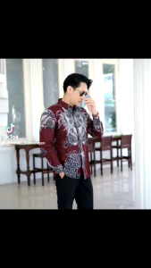 BAJU BATIK PRIA LENGAN PANJANG LAPIS FURING BAHAN KATUN PREMIUM