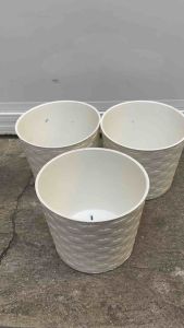 Rattan Style Plastic Plant Pot | Basket Flower Pot | Small Planter for Indoor & Outdoor Plants | Thick Durable Plastic | D5.8 x H4.8 Inches