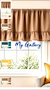 Plain valancer curtain for window and classroom 16 inches by 58 inches. Ruffled design. Elegant and modern look. Premium quality fabric.