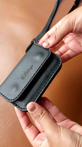 pouch kartu kulit Dompet kartu lanyard kulit dompet kulit mini