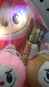 Boneka Labubu Led 30 cm beranak anak 3 random free jaring dan pita