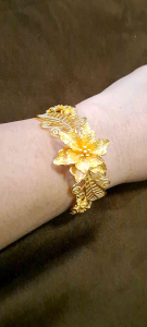 Gelang Kendari Super Bunga Premium Titanium Emas 24K