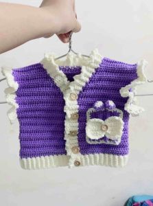 Áo len gile cho bé gái sản phẩm làm thủ công 100% handmade