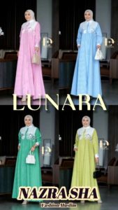 (8x) DLOVERA LUNARA DRESS Baju Dress Gamis wanita muslim Lunara Dress by DLovera. Nazra Sha