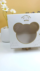 กล่องเค้ก 1 ปอนด์ พิมพ์ลาย food grade 20X20X9 CM. (10ใบ/แพ็ค)