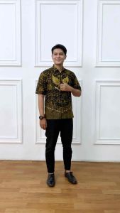 Batik Pria Lengan Pendek 2024 BATIK KONTERESPRO motif GARUDA Kode size M L XL XXL