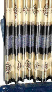 Gorden Blackout Import Lebar 130 Tinggi 230 Motif Printing Batik Abu Lembut Tebal Model Smokring premium